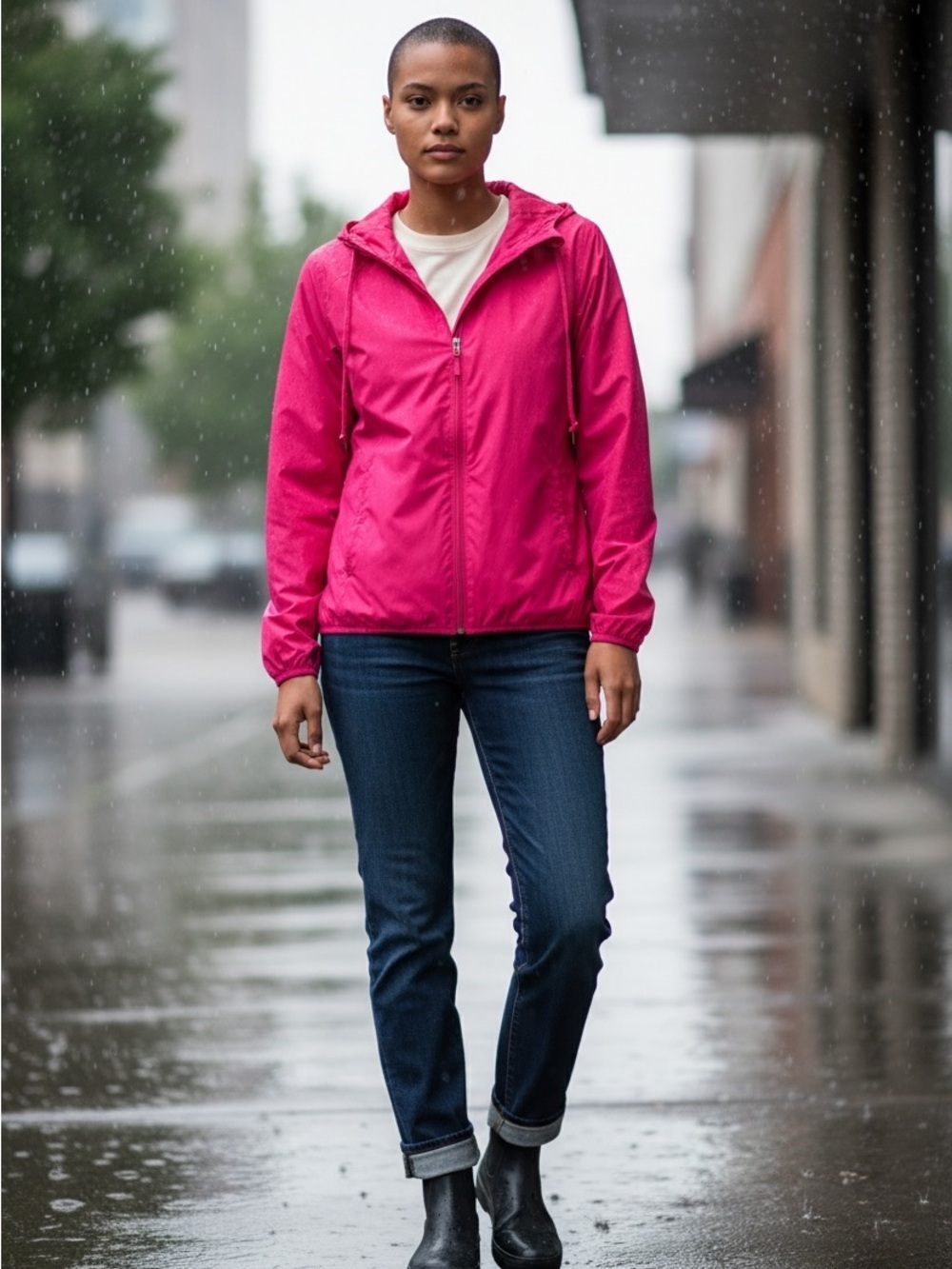ATC hot pink lightweight jacket, M, windbreaker Cute City Vibes, Weekend Hikes